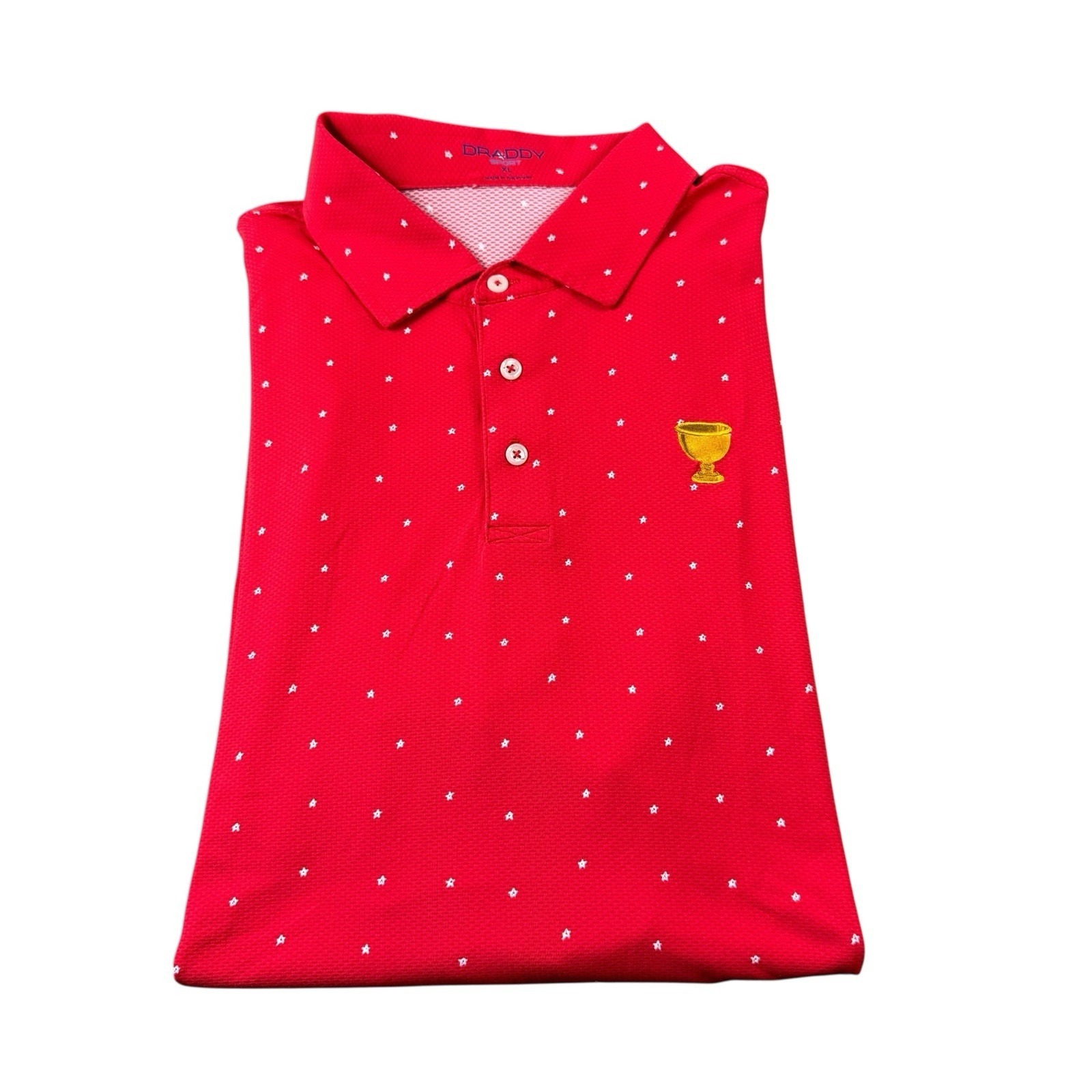 BDraddy Red Sport Star Aop Presidents Cup Golf Polo Size Xl